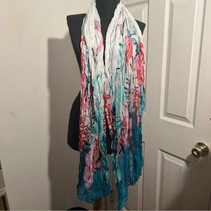 Sheer light floral wrap/ scarf